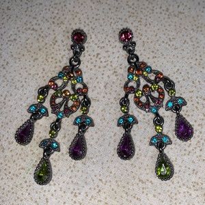 2for$15!! Vintage colorful crystal earrings